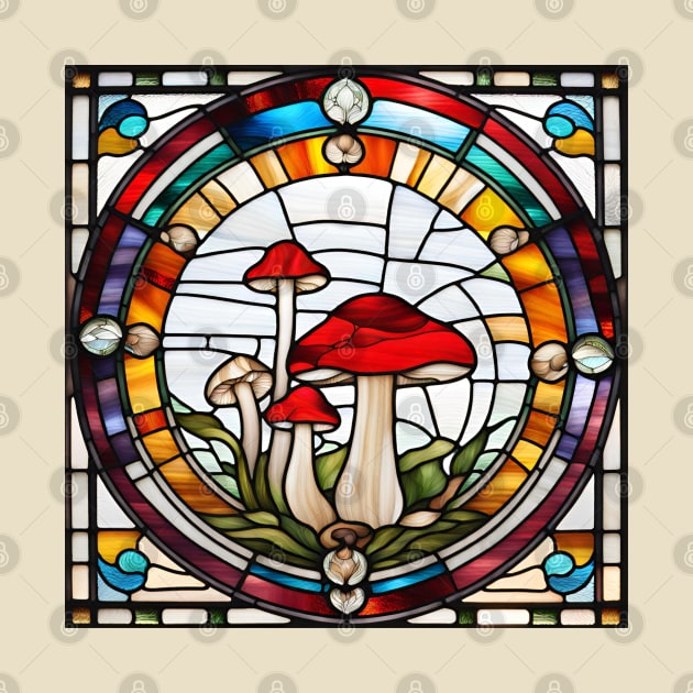 Odd Man Out Mushroom Stained Glass by Xie