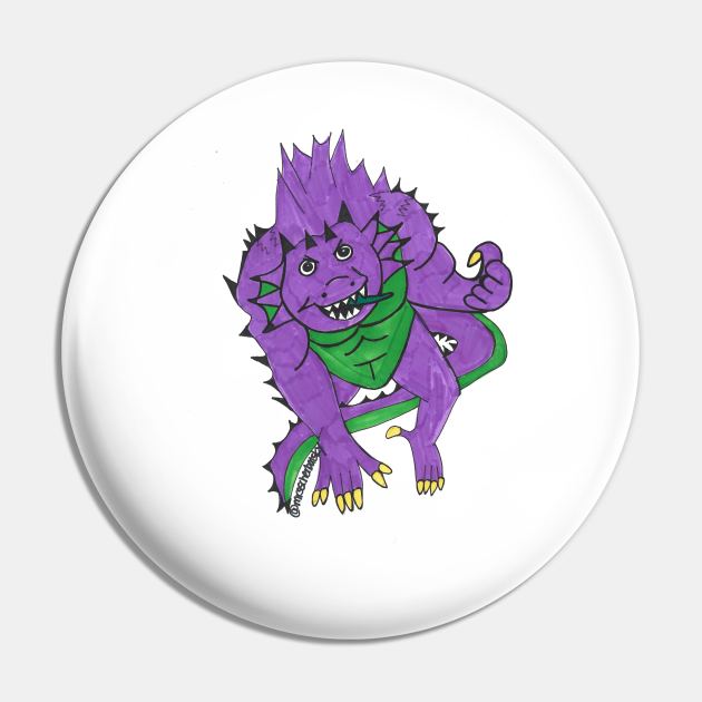 Barney the Fire Lizard Pin by Mrsscherbatsky