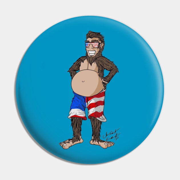 Patriotic Bigfoot Pin by GhostWorks