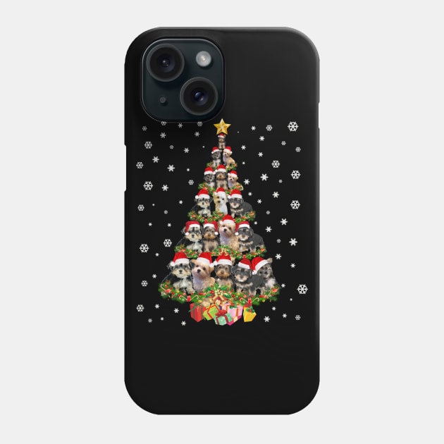 Cute Morkie dog Christmas Tree gift decor Xmas tree Phone Case by schaefersialice