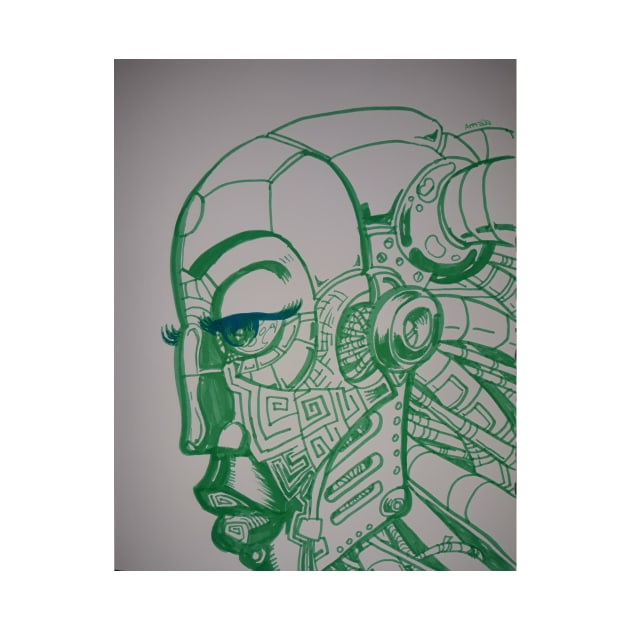Robot Lady Sketch by Samax