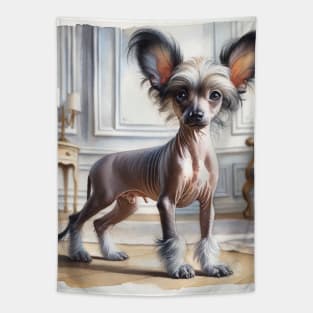 Watercolor Puppies Chinese Crested - Cute Puppy Tapestry