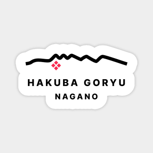 Hakuba Goryu 47 Snowboarding Decal 白馬 01 Black | Japan Nagano | Japow Powder Snow Magnet