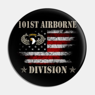 Proud 101st Airborne Division Veteran American Flag Gift Pin