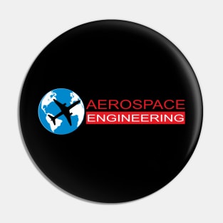 Aerospace engineering text, aeronautical logo Pin