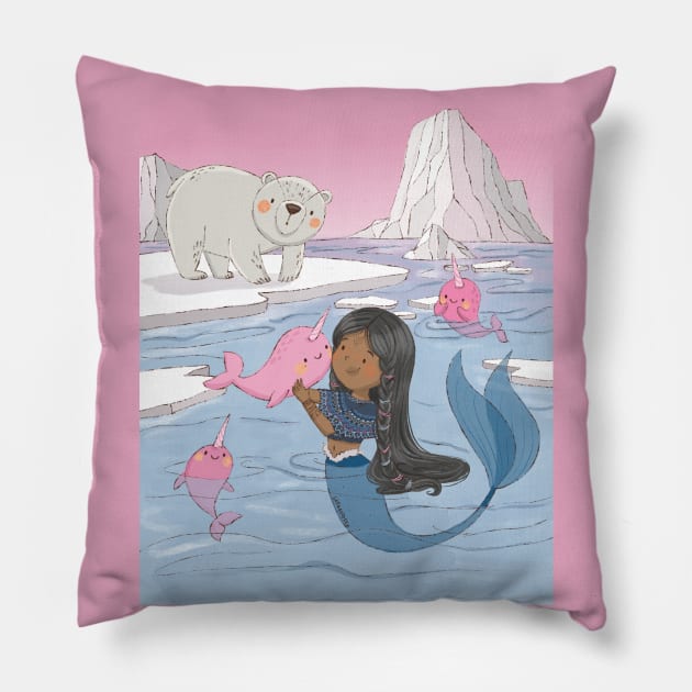 Artic mermaid Pillow by LeFacciotte