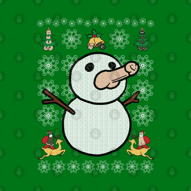 Christmas Penis Snowman Sweater (not ugly) (white) by HotDikkity