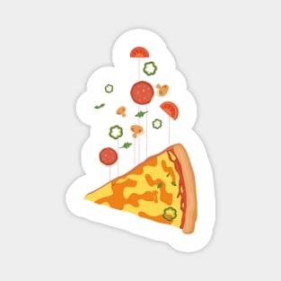 Pizza floating island - Hot pizza is in the air - I love Pizza Magnet