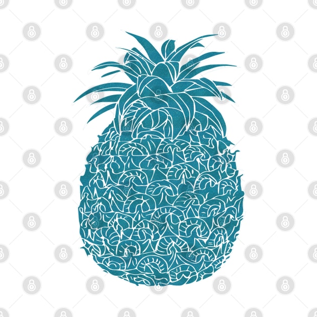 Turquoise Glitter Filled Pineapple Design by PurposelyDesigned