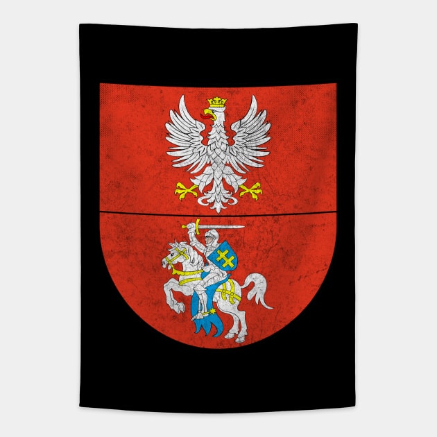 Podlasie Voivodeship // Vintage Look Faded Coat Of Arms Design Tapestry by DankFutura