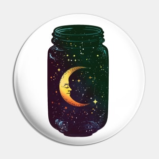 Whimsical Moon - Galaxy Jar Pin