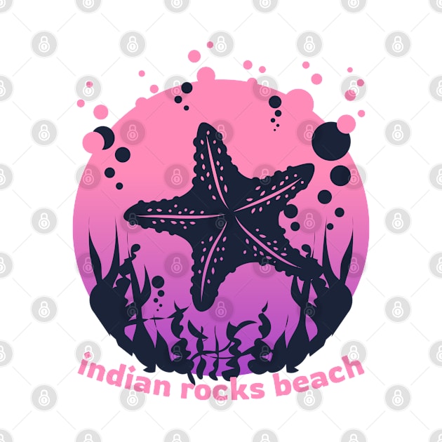 Indian Rock Beach Sunshine in a Beach with a Pink and Purple Underwater Starfish Island and River T-shirt by AbsurdStore