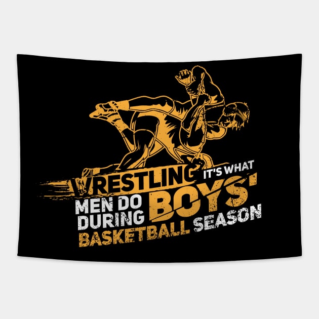 Proud Wrestler Funny Wrestle Sport Quote Gift Idea Tapestry by Dolde08