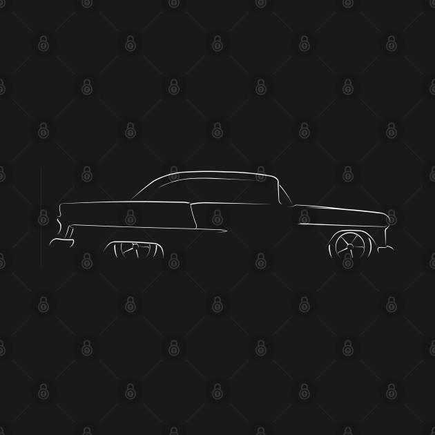 front/profile  1955 Bel Air - stencil, white by mal_photography