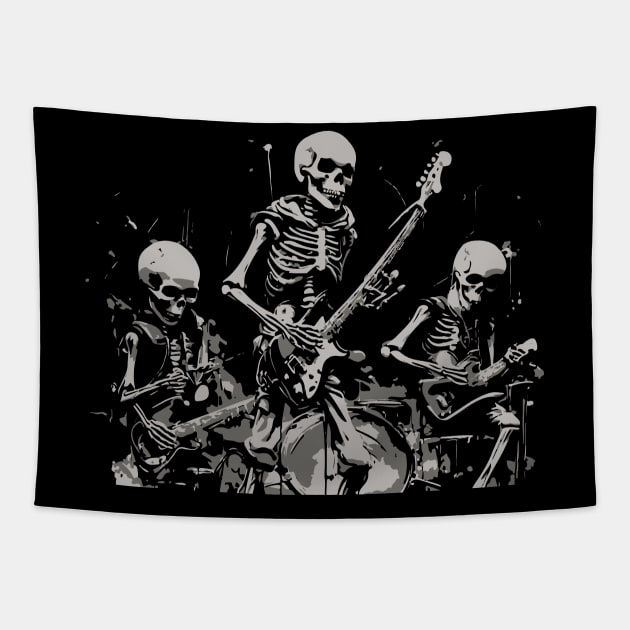 Skeletons rock and roll Tapestry by lkn