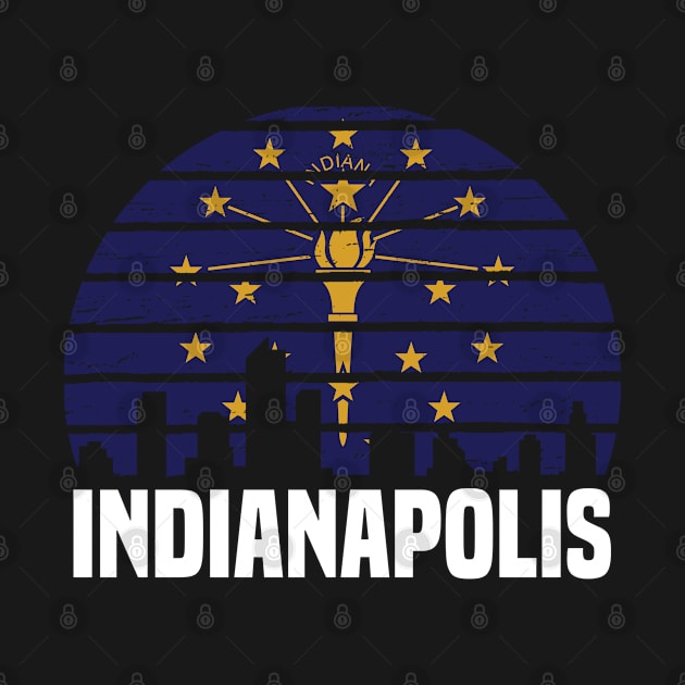 Indianapolis Indiana IN Group City Silhouette Flag by jkshirts