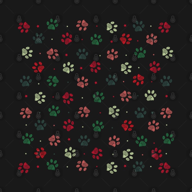 Christmas colored paw print by GULSENGUNEL