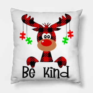 Be Kind Autism Awareness Christmas Reindeer Hippie Bullying Pillow