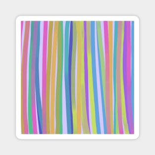 Colored happy lines on a watercolor background Magnet