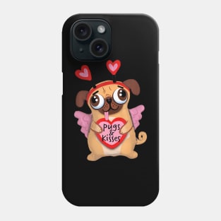 Pugs Valentine  Cupid Pug Kisses Valentine Pug Lover Phone Case