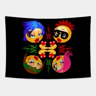 Love kiss emoji rock Tapestry