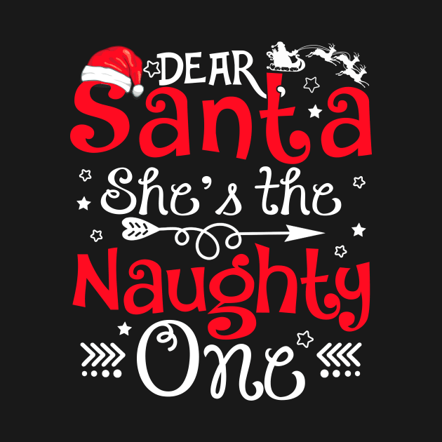 funny Christmas dear Santa she's the naughty one shirt - funny Christmas shirt shirt - Santa hat Christmas shirt by TeesCircle