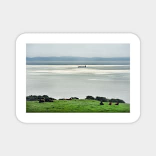 A ship moving along the Isle of Arran coast, Scotland Magnet