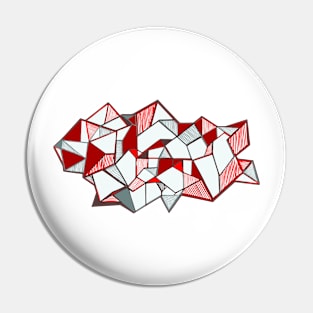 Geometric cool and modern red triangles Pin