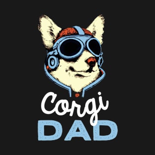 Corgi Dad Vintage Dog Owner Welsh Corgi Dog Father T-Shirt