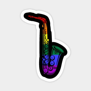 LGBT Saxophonist Proud Saxist Sax Rainbow Saxophone LGBTQ Magnet