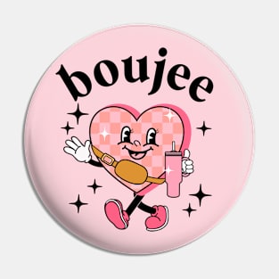 Boujee Valentines Day Heart Bougie Girlfriend Coffee Lover Pin