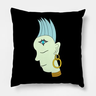Abstract and ambiguous female face/figure/character Pillow