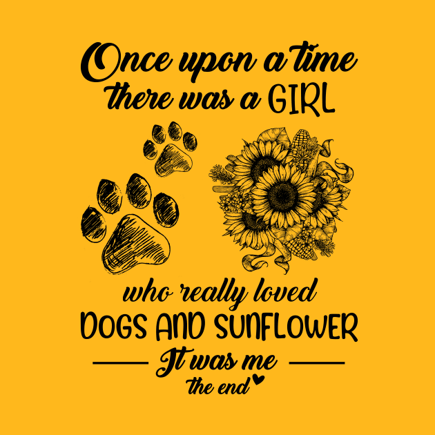 Girl, Dog, Sunflower T-shirt A Girl Who Loved Dogs And Sunflower Lovers Gift by Tiennhu Lamit19