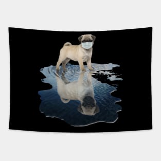 Pug Dogs Lover - Pug Face Mask Funny - Pug T-Shirt Tapestry