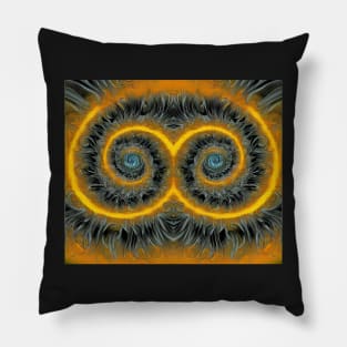 Yellow Aesthetic Fractal Spirals Pillow