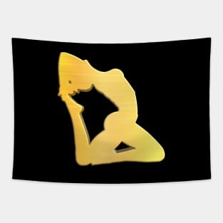 Shiny Gold Yoga pose no.1 Tapestry