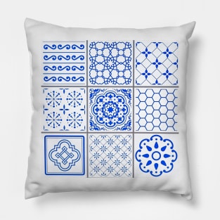 Abstract Portuguese Pattern Tile Pillow