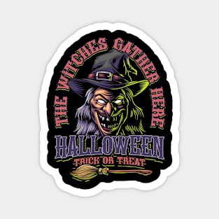 Halloween - Witch Illustration Magnet