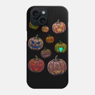 October Jack O' Lanterns - Spooky Halloween Pumpkin Collage Phone Case