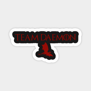 team daemon red with red dragon Magnet