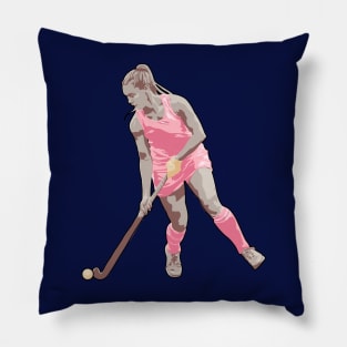 Field Hockey Player: Sand & Blush Pink Pillow