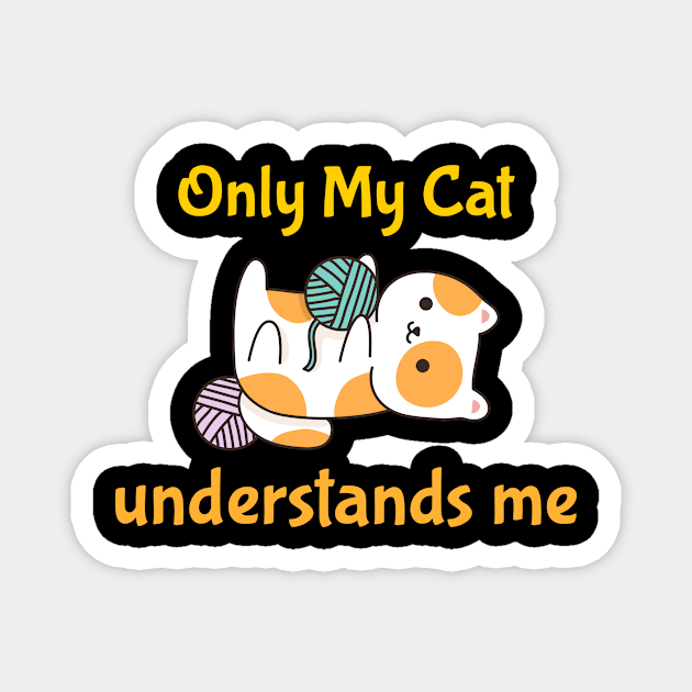 Only My Cat Understands Me Magnet by Dogefellas