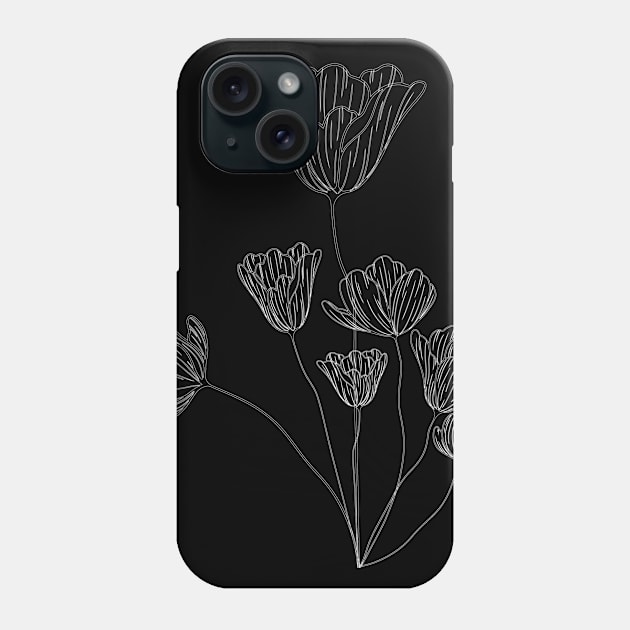 Flower Line art Linework Phone Case by Rayraypictures