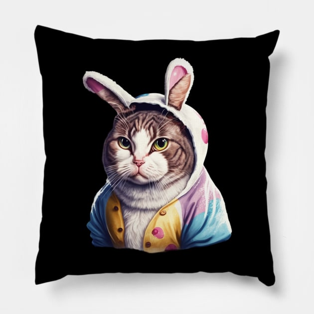 Easter Bunny Cat Pillow by UnrealArtDude