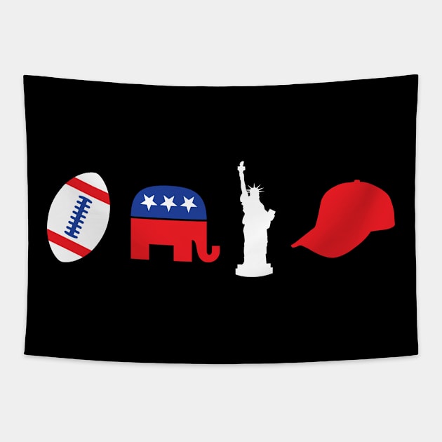 Life Liberty Football American Republican Tapestry by machmigo