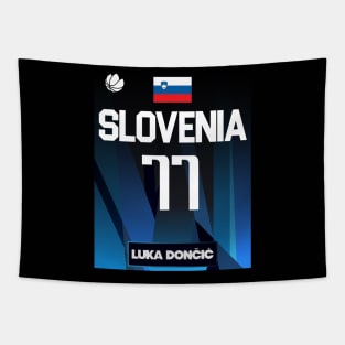 Luka Doncic 2021 Slovenia Jersey Fan Design Tapestry