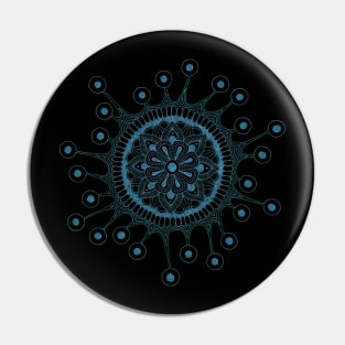 Virus Mandala (Black/Blue) Pin