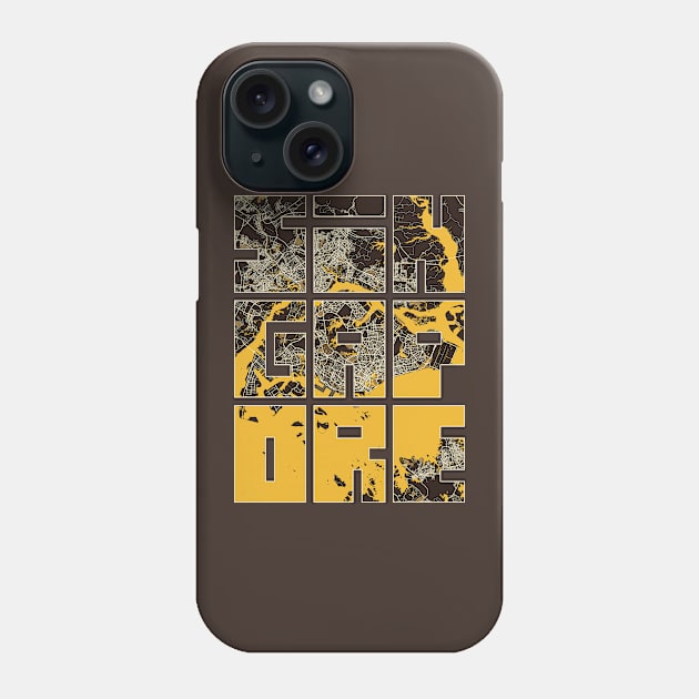 Singapore City Map Typography - Pastel Phone Case by deMAP Studio