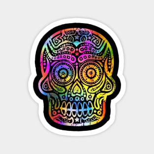 Hipster Halloween Day of the Dead Skull Magnet