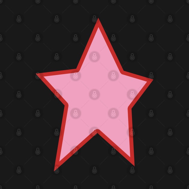 Pink Star Red Out Line Graphic by ellenhenryart